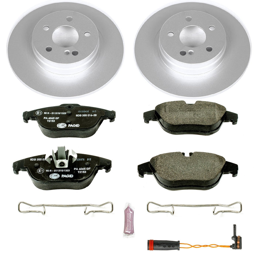 Power Stop ESK6715 Euro-Stop Rear Brake Kit and 1 Rear Sensor Wire For Mercedes-Benz GLK250 2013-2015, Mercedes-Benz GLK350 2010-2015 [Model Specific]