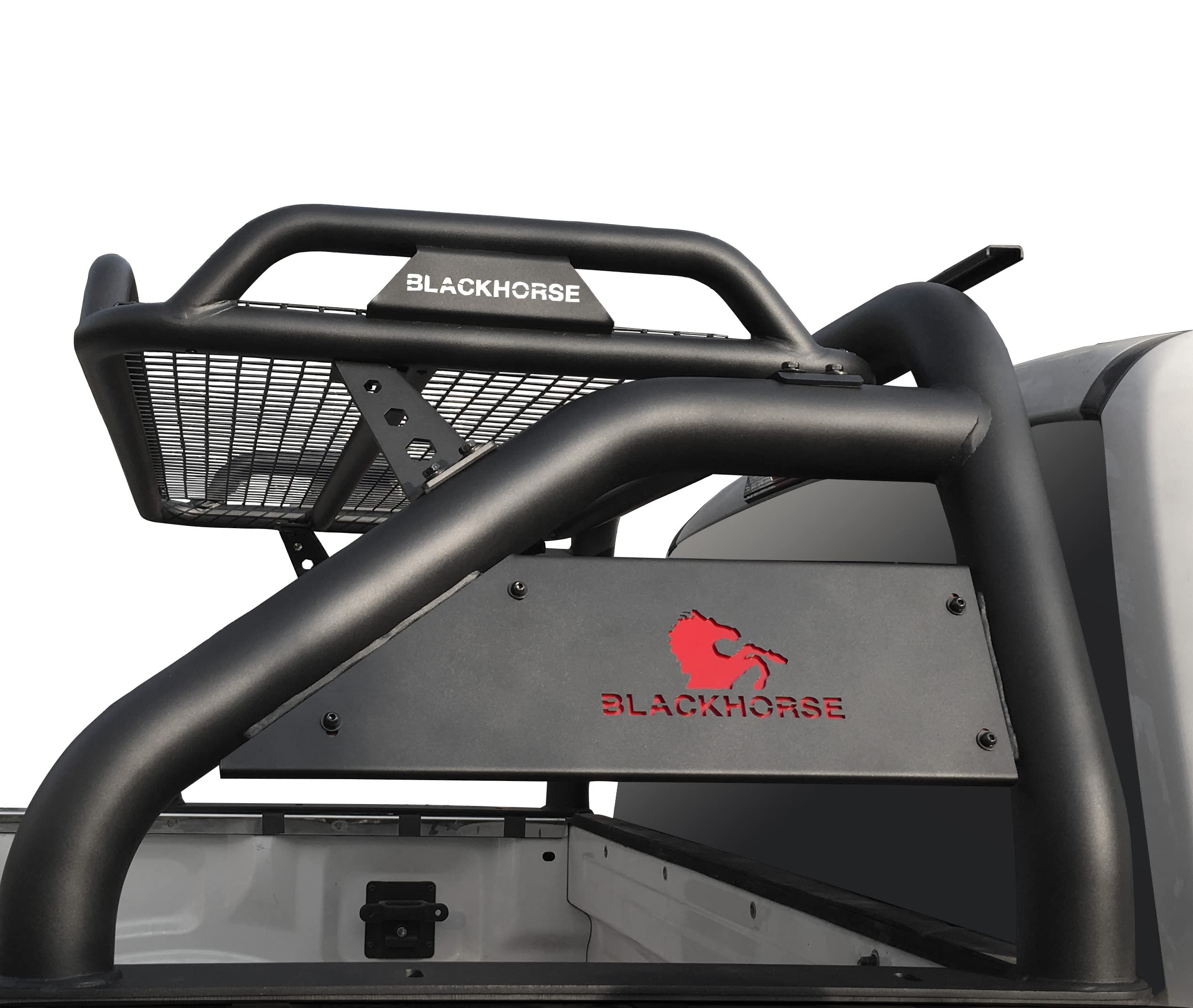 Atlas Roll Bar Black Black Horse Compatible with 1999-2023 Ford F-250 Super Duty|1999-2023 Ford F-350 Super Duty|1999-2023 Ford F-450 Super Duty-RB-BA15B