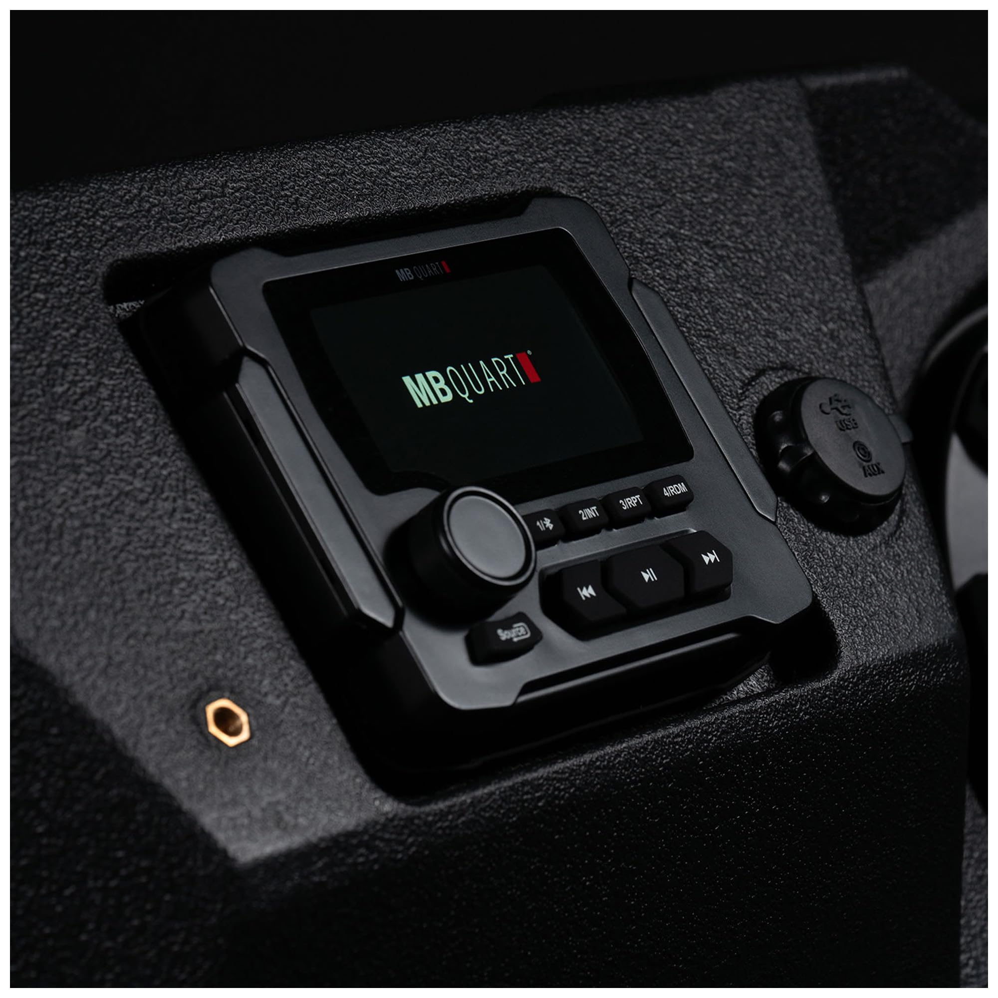 MB Quart Stage 4 MBQD-STG4A-1 320W Visor Audio System for Can-Am Defender with Four 6.5-Inch Speakers, IP67 Rated, Plug-and-Play Kit, Black