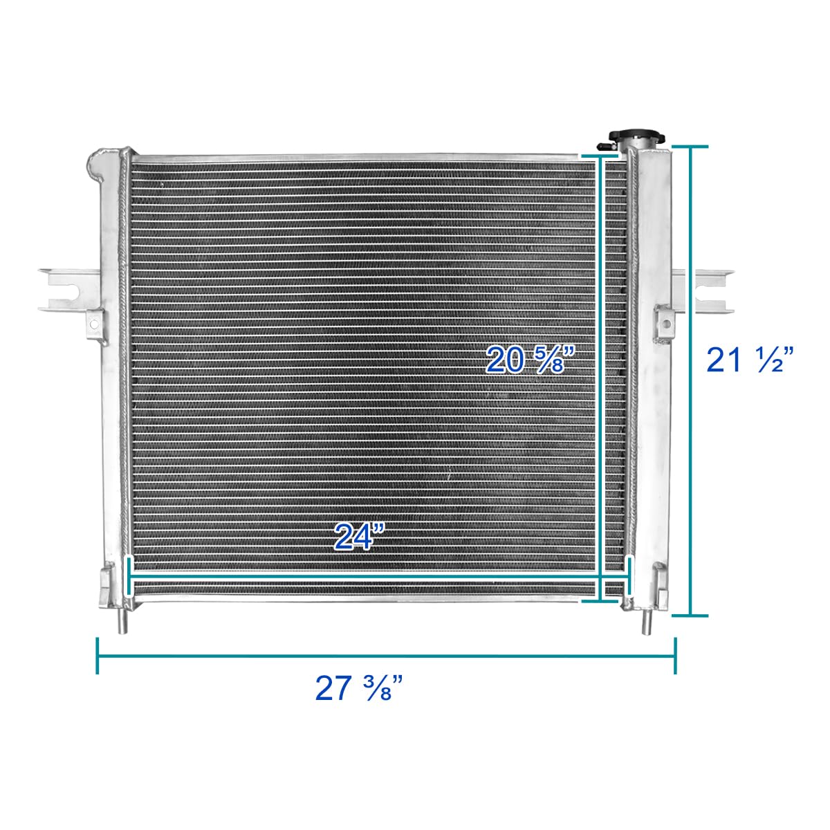 2 Row Aluminum Cooling Radiator SPEC-D TUNING Compatible with 1999-2004 Jeep Grand Cherokee 4.0L L6 Limited
