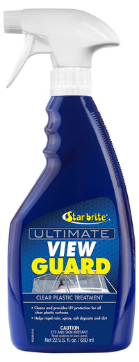 View Guard STAR BRITE Clear Plastic Treatment - Ideal for Strataglass, EZ2CY, Eisenglass - Enhances Wet Weather Visibility, Repels Water, Spray, Salt & Dirt - 22 OZ Spray (095222)