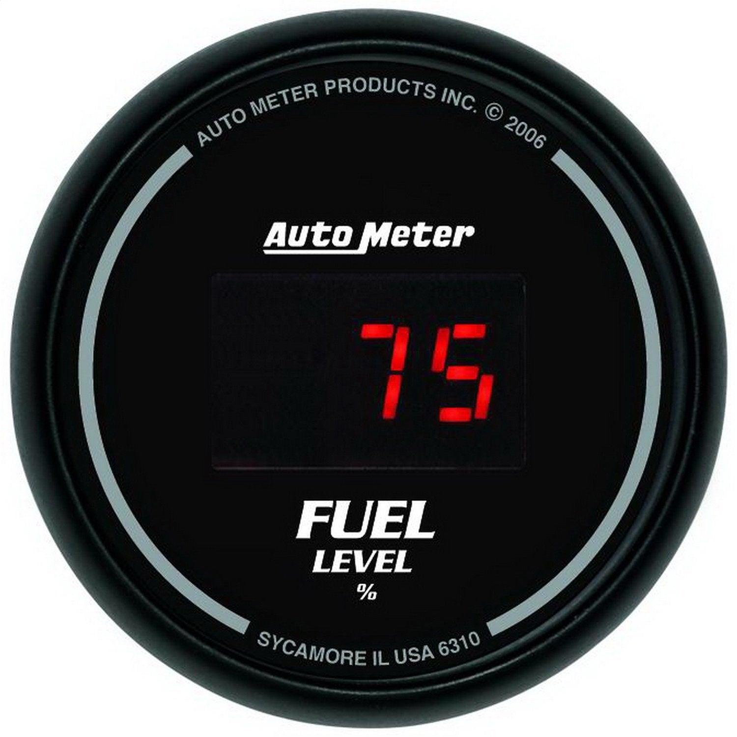 Auto Meter 6310 Digital Sport Comp Black 2-1/16" Programmable Gauge with presets Fuel Level
