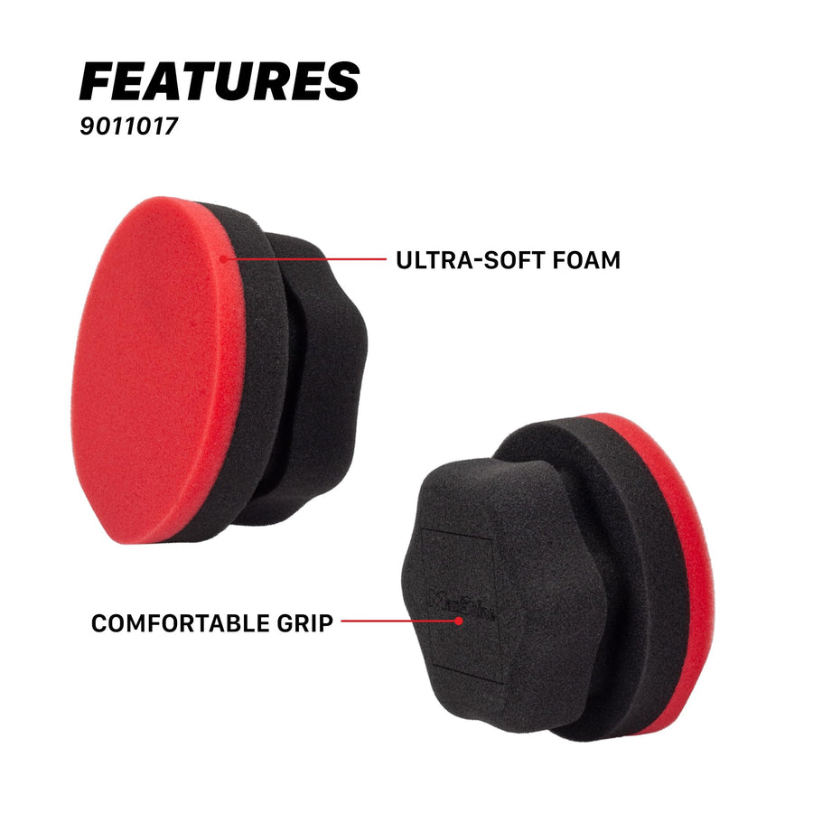 Maxshine Hex Waxing Foam Applicator (Red) | Ultra-Soft Foam Pad with Ergonomic Hex Grip | Scratch-Free Car Wax & Polish Applicator | Lightweight, Washable, Reusable Auto Detailing Tool for Car Care