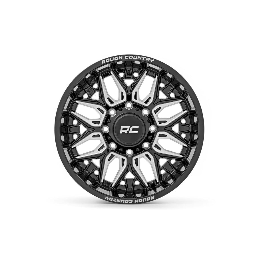 86 Series Rough Country One Piece Aluminum Wheel - 20x10, 6x5.5" Bolt Pattern, 18mm Offset, Gloss Black