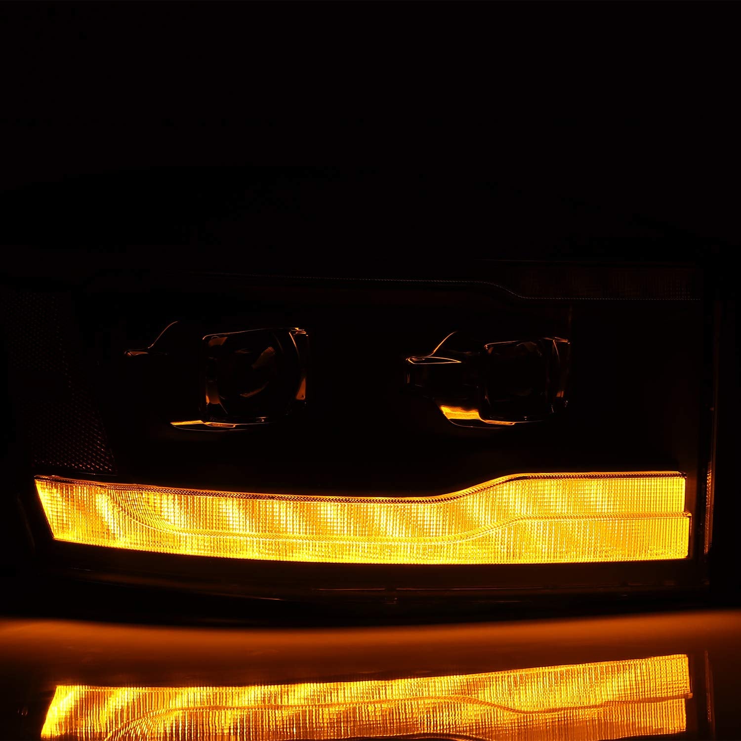 PRO-Series AlphaRex 06-08 Dodge Ram 1500HD Projector Headlights Plank Style Black w/Seq Signal/DRL