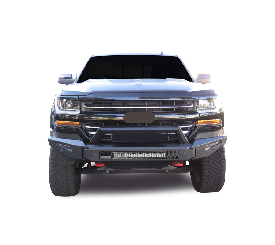 Modular Black Horse Armour II Heavy Duty Front Bumper Matte Black Compatible with 2016-2018 Chevrolet Silverado 1500-AFB-SI17-K1