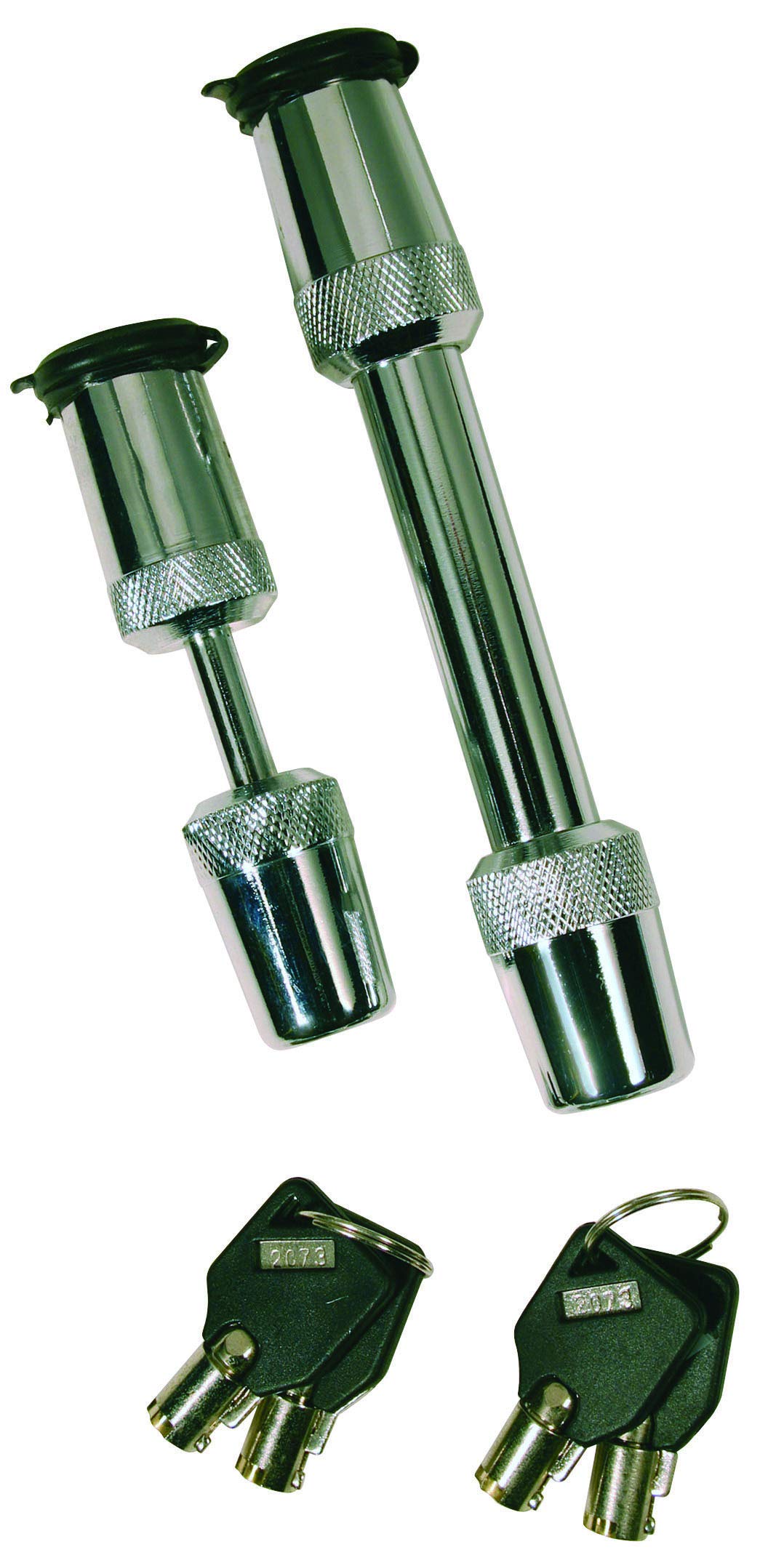 Trimax T3-5/8 Coupler & Tc1-7/8 Receiver Lock-Keyed Alike Set TM31, Clam Packaging, Chrome