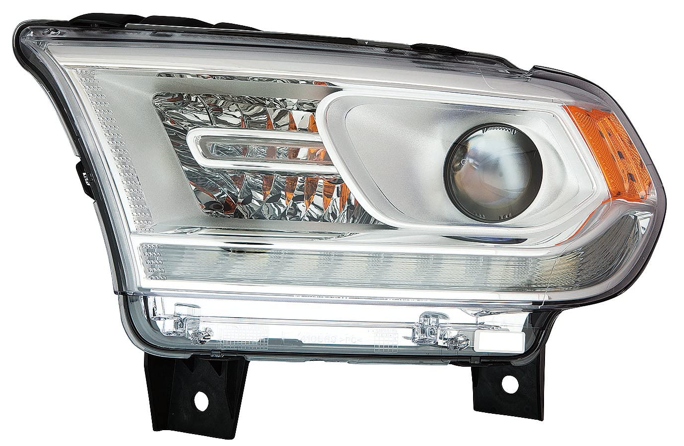 Halogen Headlight ACK For Dodge Durango 16-20 with LED Day time Running Light Chrome Trim Driver Side CAPA | DOT Certified 68299133AG | CH2502306C