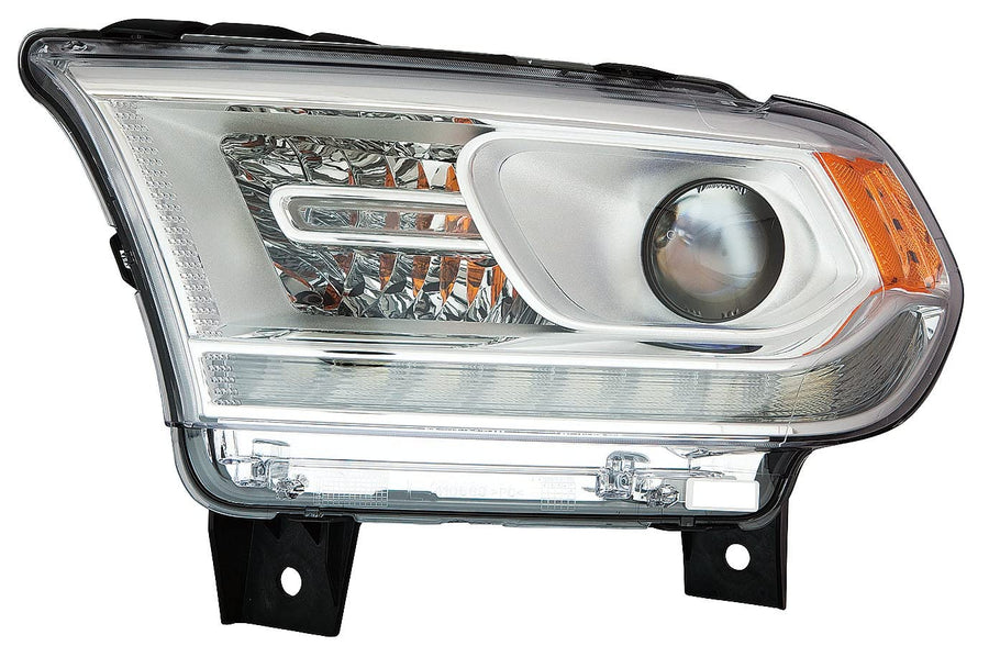 Halogen Headlight ACK For Dodge Durango 16-20 with LED Day time Running Light Chrome Trim Driver Side CAPA | DOT Certified 68299133AG | CH2502306C