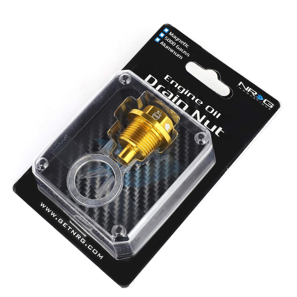 Magnetic Oil Drain Plug NRG Innovations, M20 X 1.5 Thread Size Engine Oil Drain Nut w/Washer, Gold, T-6061 Aluminum w/Stainless Steel Internal Magnet, NRG-NOP-300GD