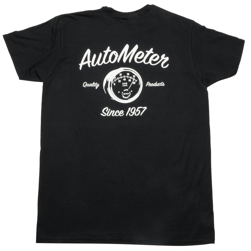 T-Shirt AutoMeter 0423L, Black, Vintage, Adult Large