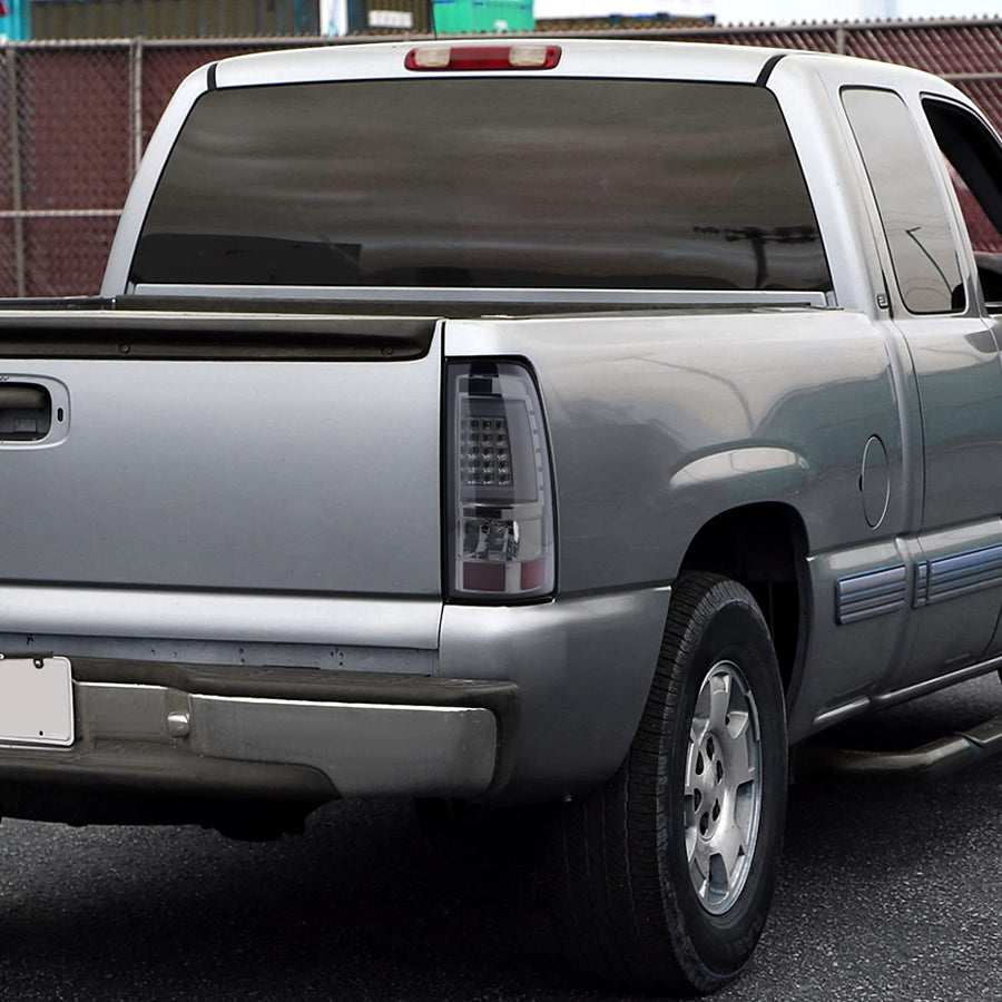 Smoke LED Bar Tail Lights SPEC-D TUNING Compatible with 1999-2002 Chevy Silverado GMC Sierra 1500/2500/3500 Models, Left + Right Pair Assembly