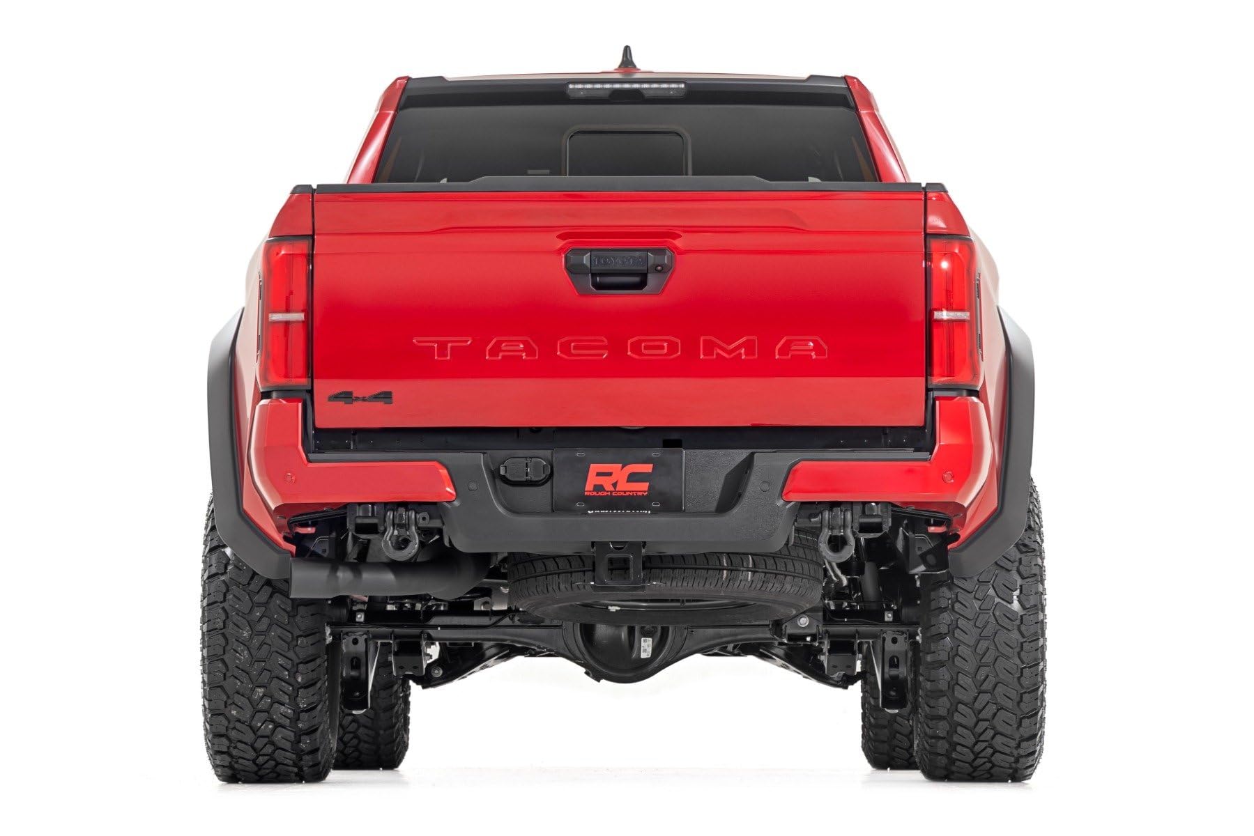 Rough Country Fender Flares Sport Style for Toyota Tacoma (2024-2025) - 1.75" Extra Tire Coverage, UV-Resistant ABS, Flat Black (Set of 4)