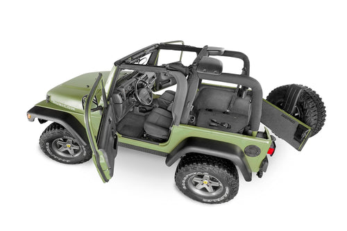 Jeep Cargo Kit - Bedrug | 1997 - 2006 Jeep Wrangler TJ, Cargo Liner w/ Tailgate Liner | Grey - 4 pc. | BRTJ97R