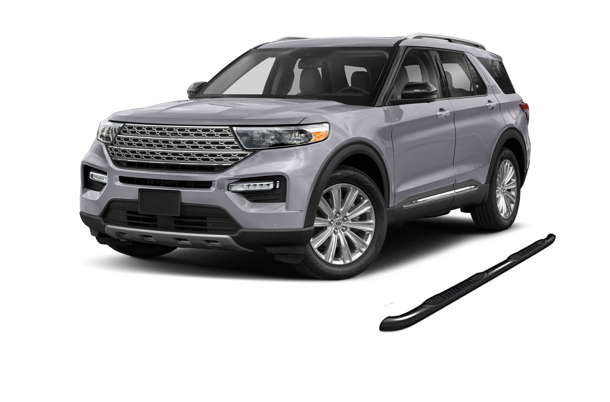 3in Black Horse Side Steps Matte Black Compatible with 2020-2025 Ford Explorer-9B4765A