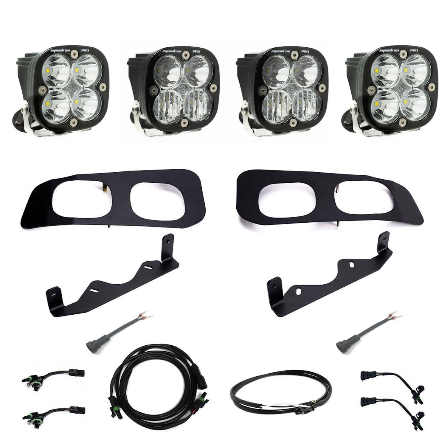 Baja Designs Dual Fog Pocket Kit Squadron Pro LED for Ford F250 F350 Super Duty Truck 2023+ with Upfitter Wiring Harness