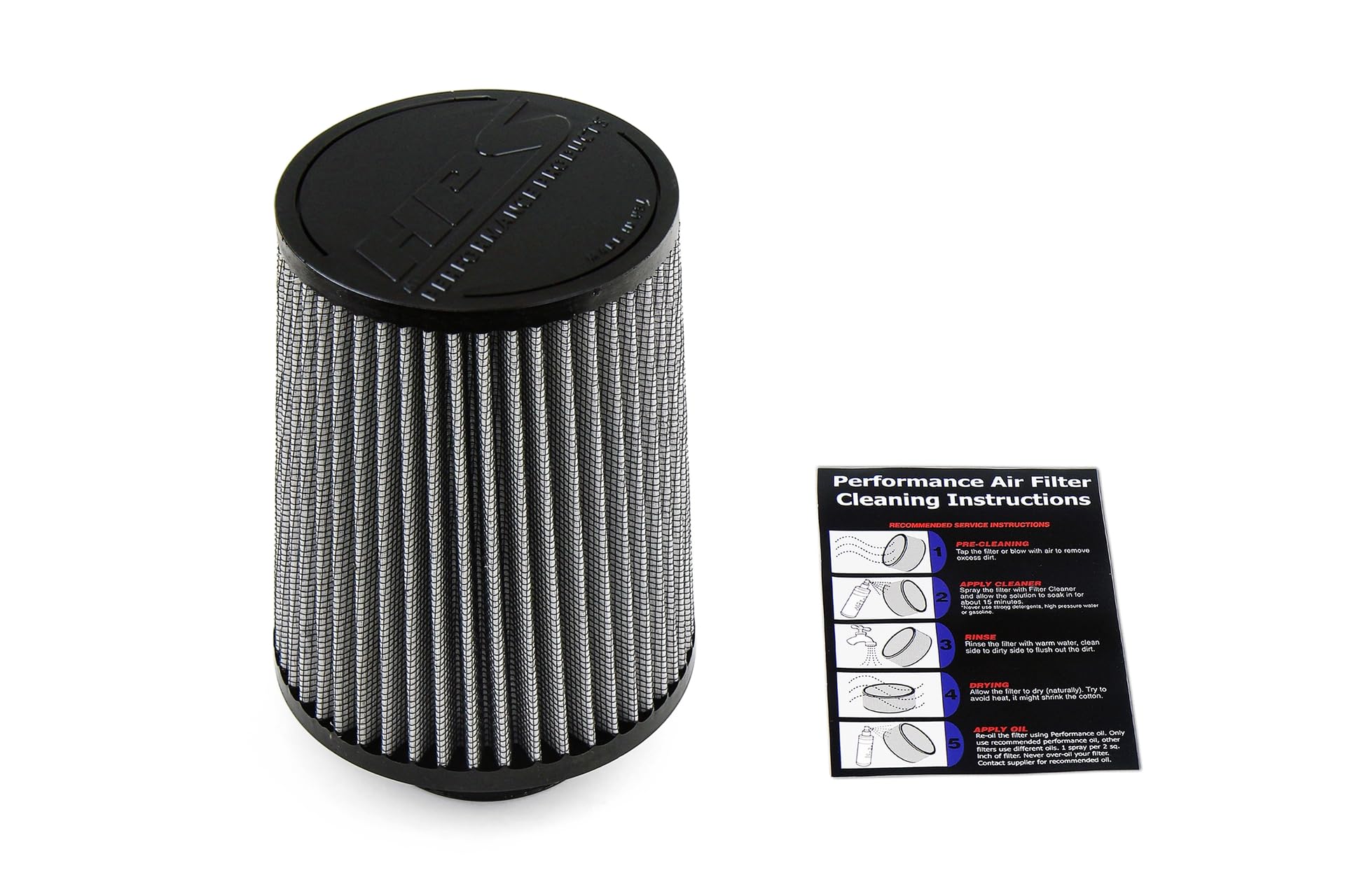 HPS 2.75" ID Performance Air Filter, 7" Element Length, 8.25" Overall Length, Gray, HPS-4335