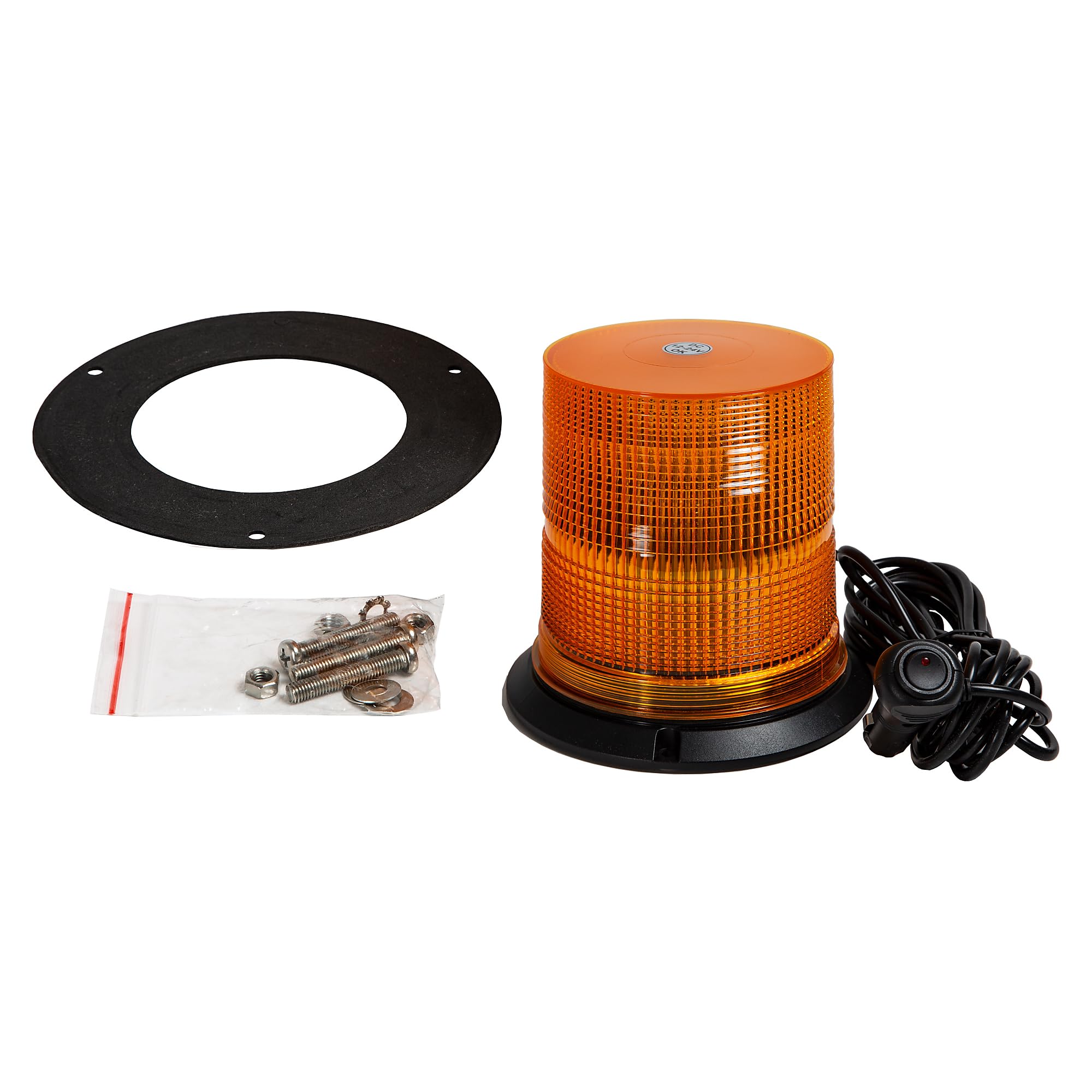 Buyers Products LED Beacon Light SL665A, 6.5" x 6.5", 14' On/Off Switch Lead, Permanent, Pipe & Magnetic Mount, Strobe Lights for Trucks, Emergency Lights for Vehicles