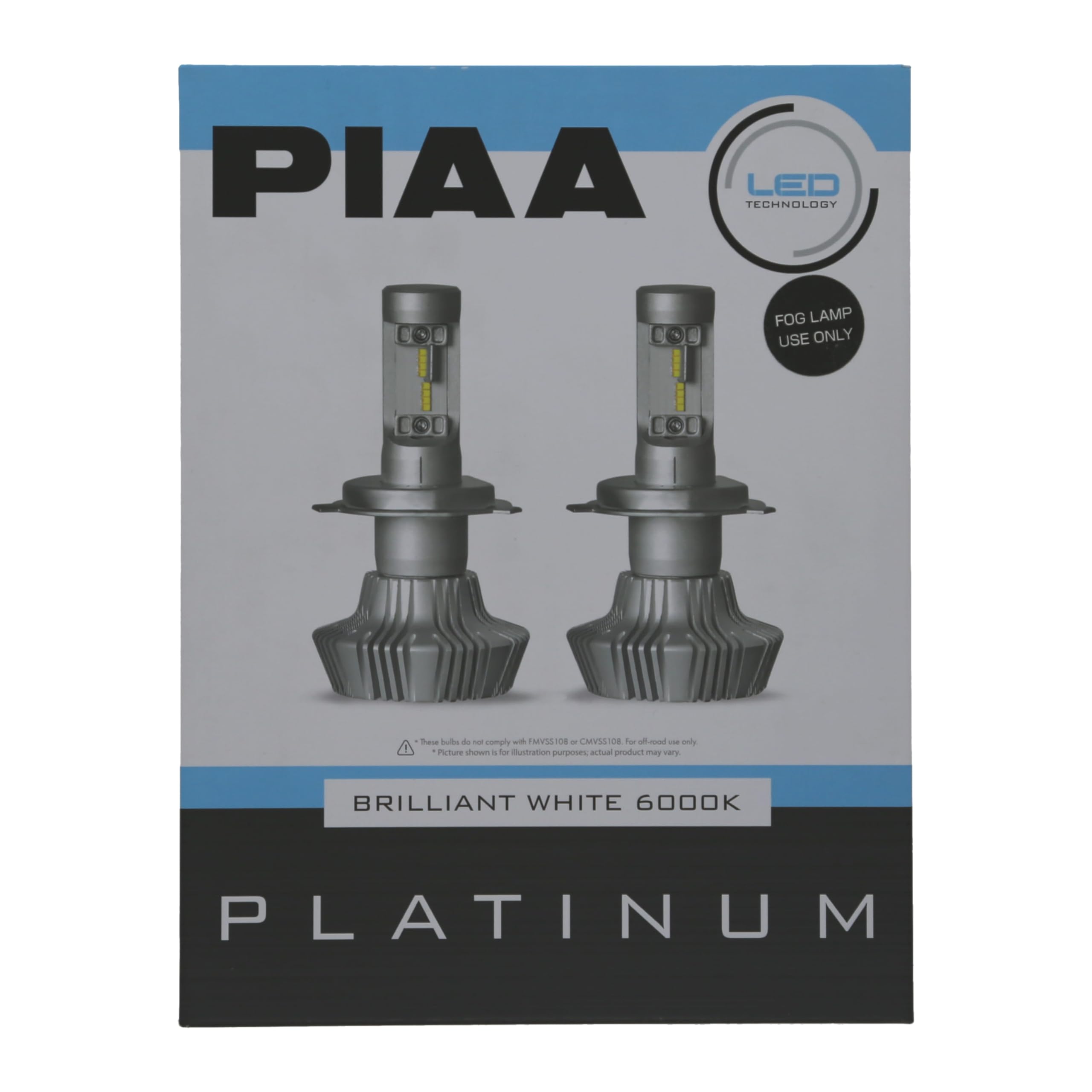 Piaa 9012 Platinum White 26-17392 LED Bulb Kit, 4000 lm (25W - 2 Yr Warranty 6000K)