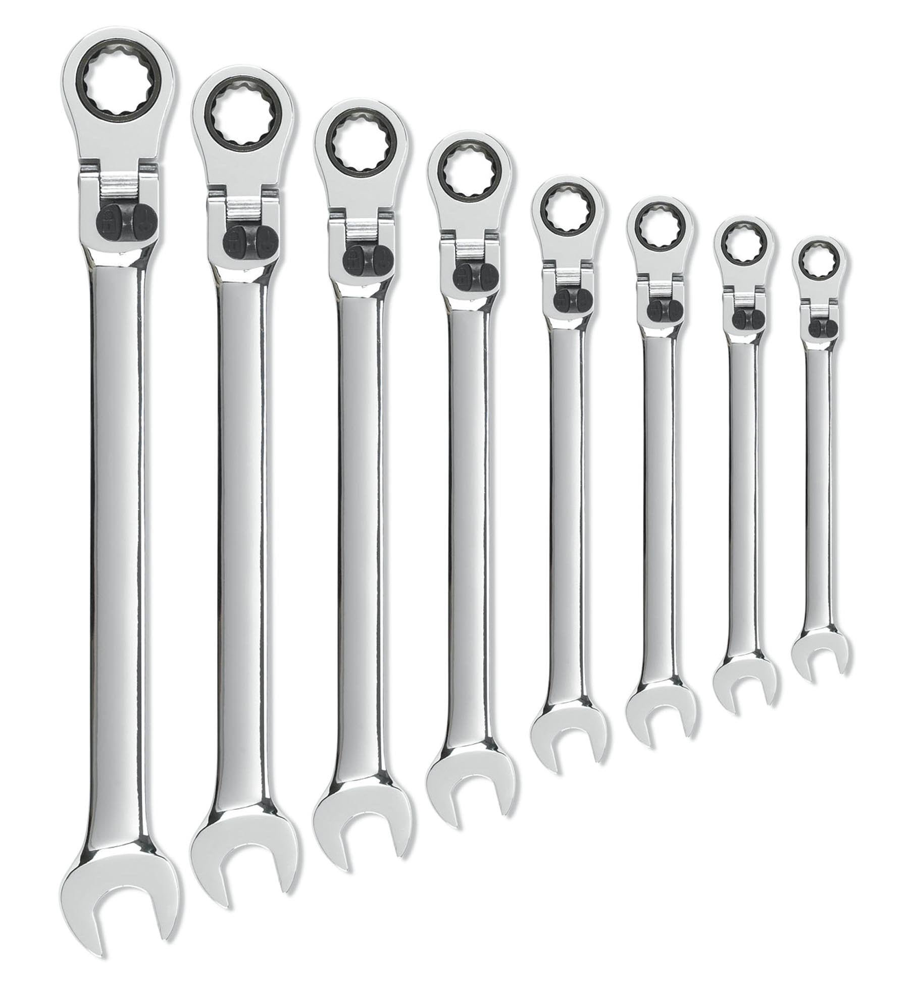 12 Pt. GEARWRENCH XL Locking Flex Head 8 Pc. Ratcheting Combination Wrench Set, SAE - 85798