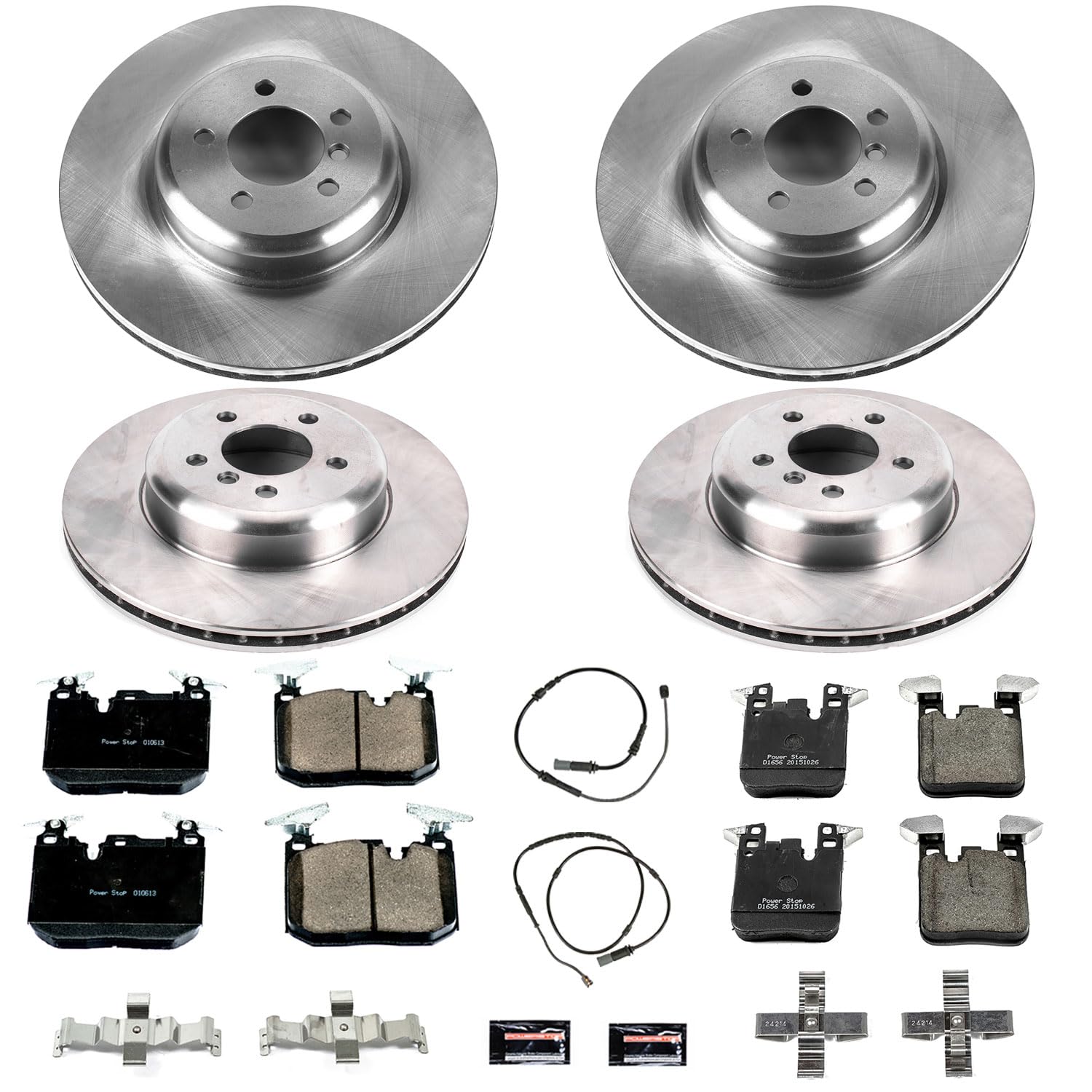 Power Stop Autospecialty KOE7012 Front and Rear Replacement Brake Kit-OE Brake Rotors & Ceramic Brake Pads