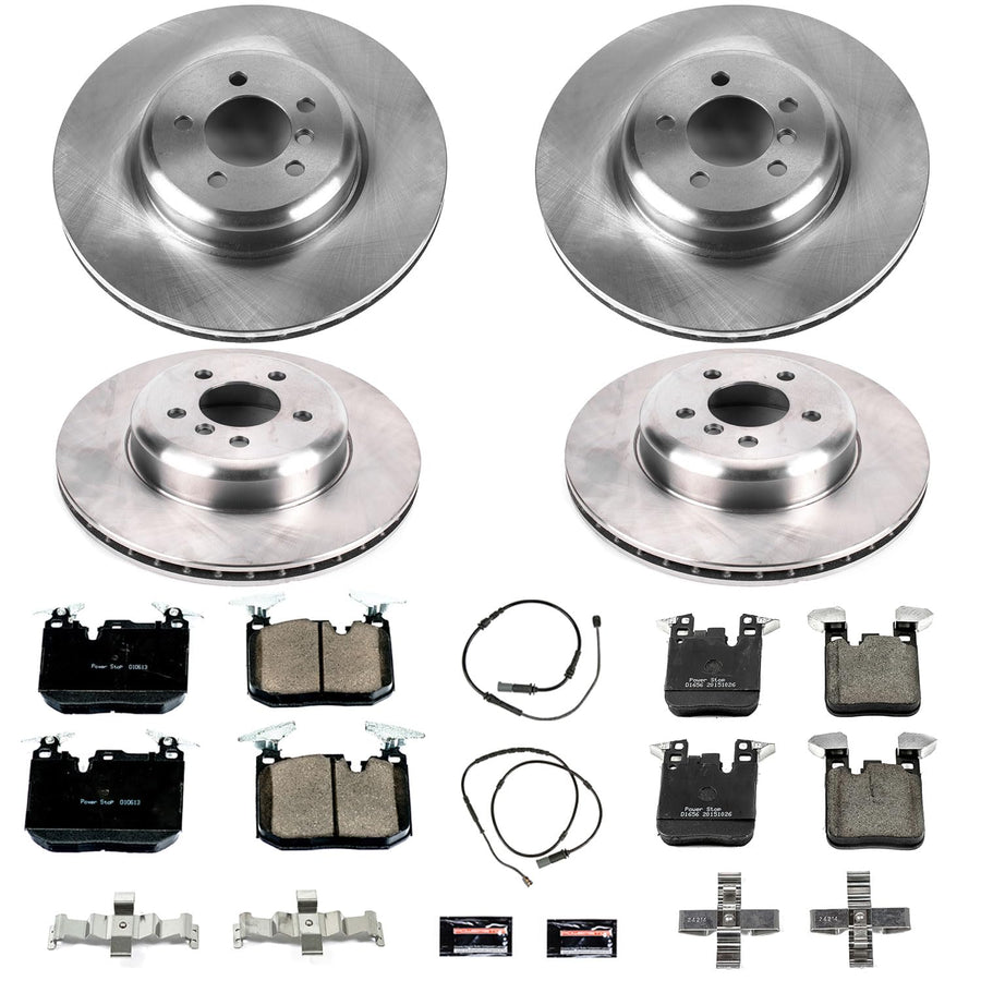 Power Stop Autospecialty KOE7012 Front and Rear Replacement Brake Kit-OE Brake Rotors & Ceramic Brake Pads
