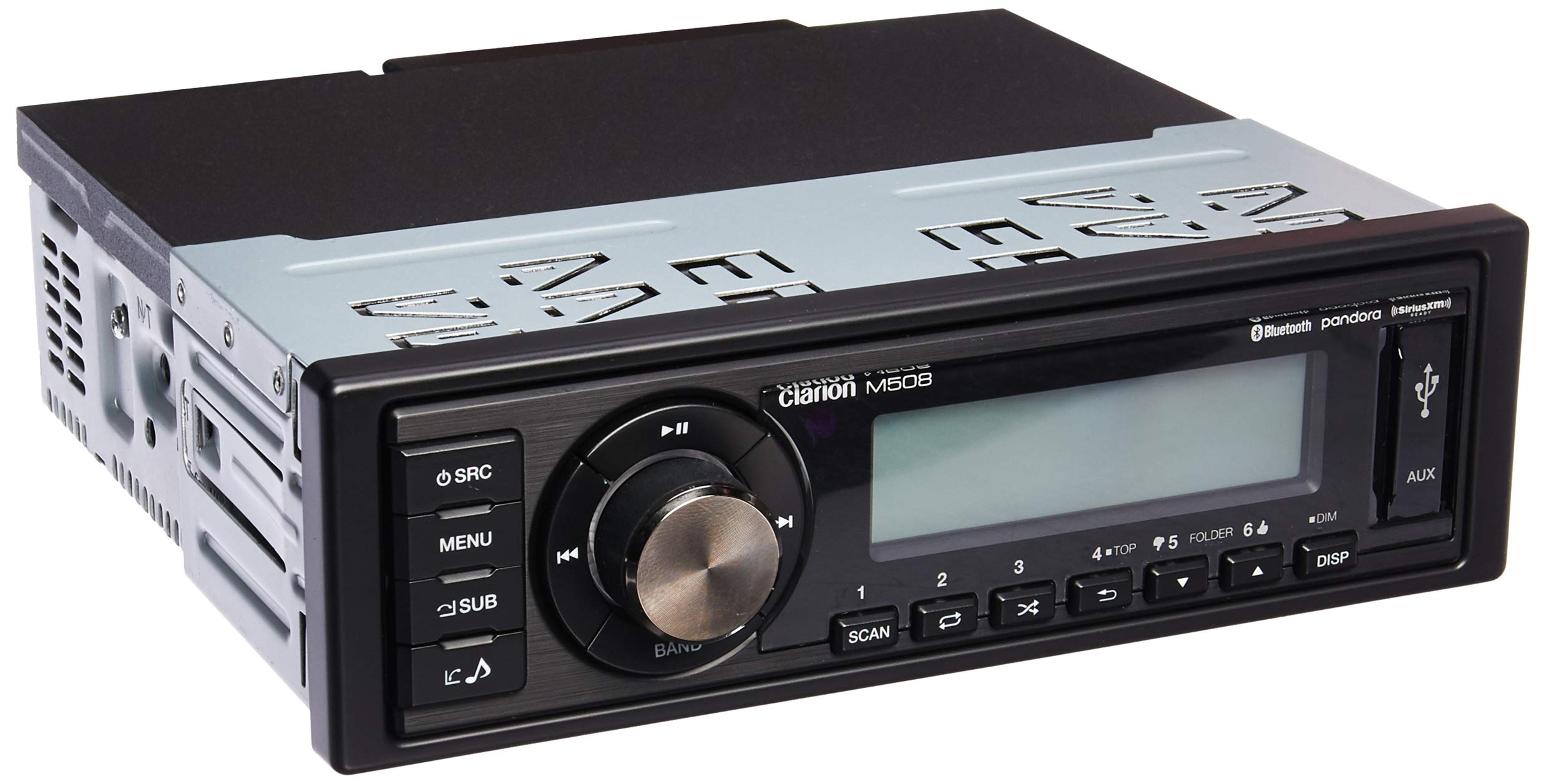 M508 Clarion Single-din in-Dash Marine-Grade Digital Media Receiver with Bluetooth Black