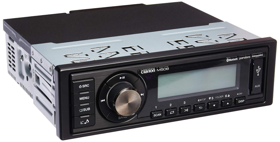 M508 Clarion Single-din in-Dash Marine-Grade Digital Media Receiver with Bluetooth Black