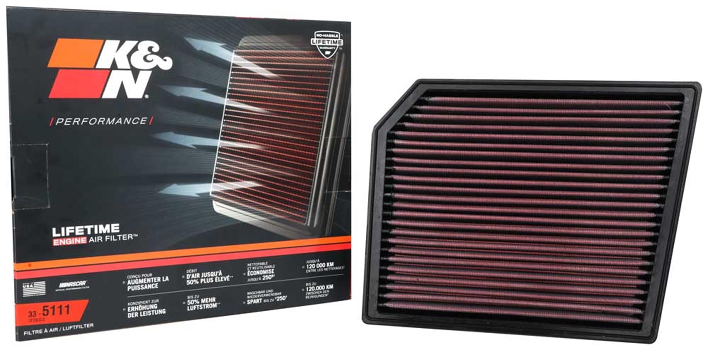 K&N Air Filter Engine: Increase Power & Acceleration, Washable, Premium, Replacement Car Filter: Compatible with select BMW and Mini Cooper Models (see product description), 33-5111