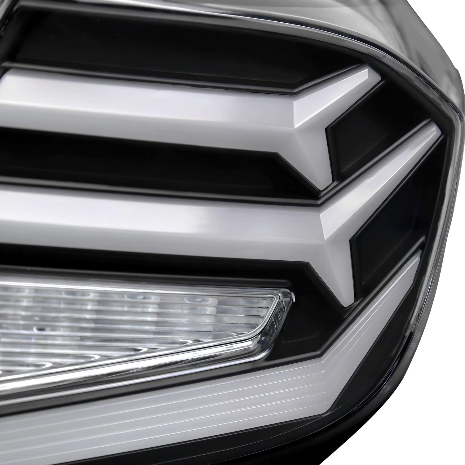 Black LED Sequential Tail Lights SPEC-D TUNING w/White Light Bars and Startup Animation Compatible with 2018-2022 Honda Accord 4Dr Sedan, Left + Right Pair Assembly
