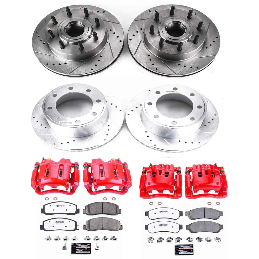 Power Stop Z36 KC5586-36 Brake Kit Front & Rear with Calipers For Ford F-250 Super Duty 2007-2008, Ford F-350 Super Duty 2007-2010 [Model Specific]