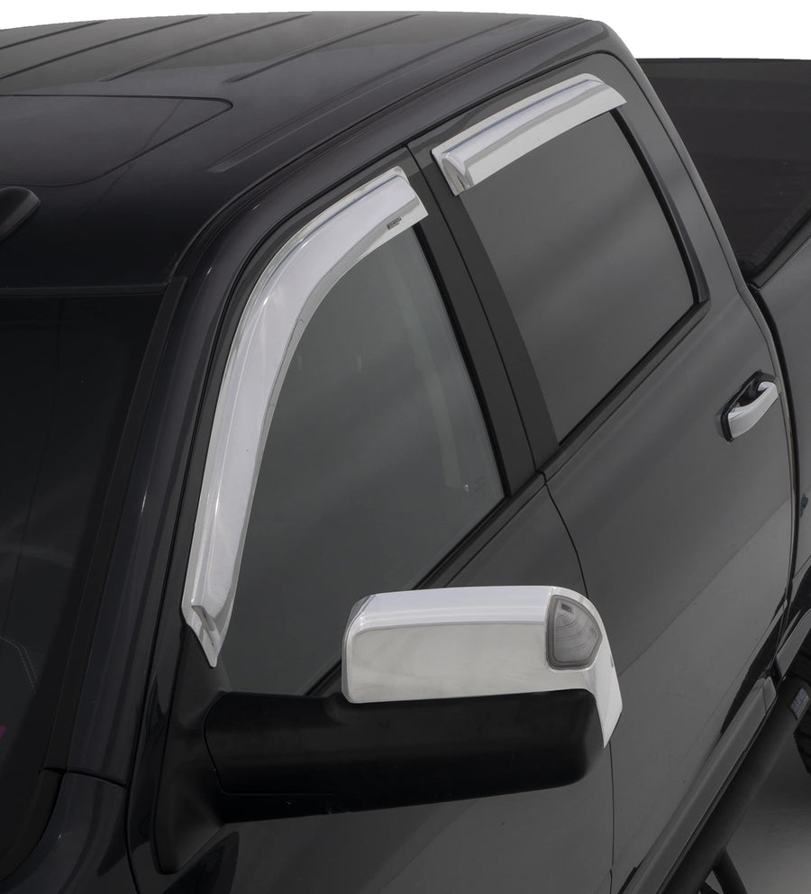 Chrome Tape-Onz Stampede 6076-8 Sidewind Deflector, 4 Piece