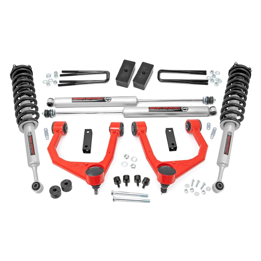 3.5" Rough Country Lift Kit w/N3 Struts for 2007-2021 Toyota Tundra - 76831RED