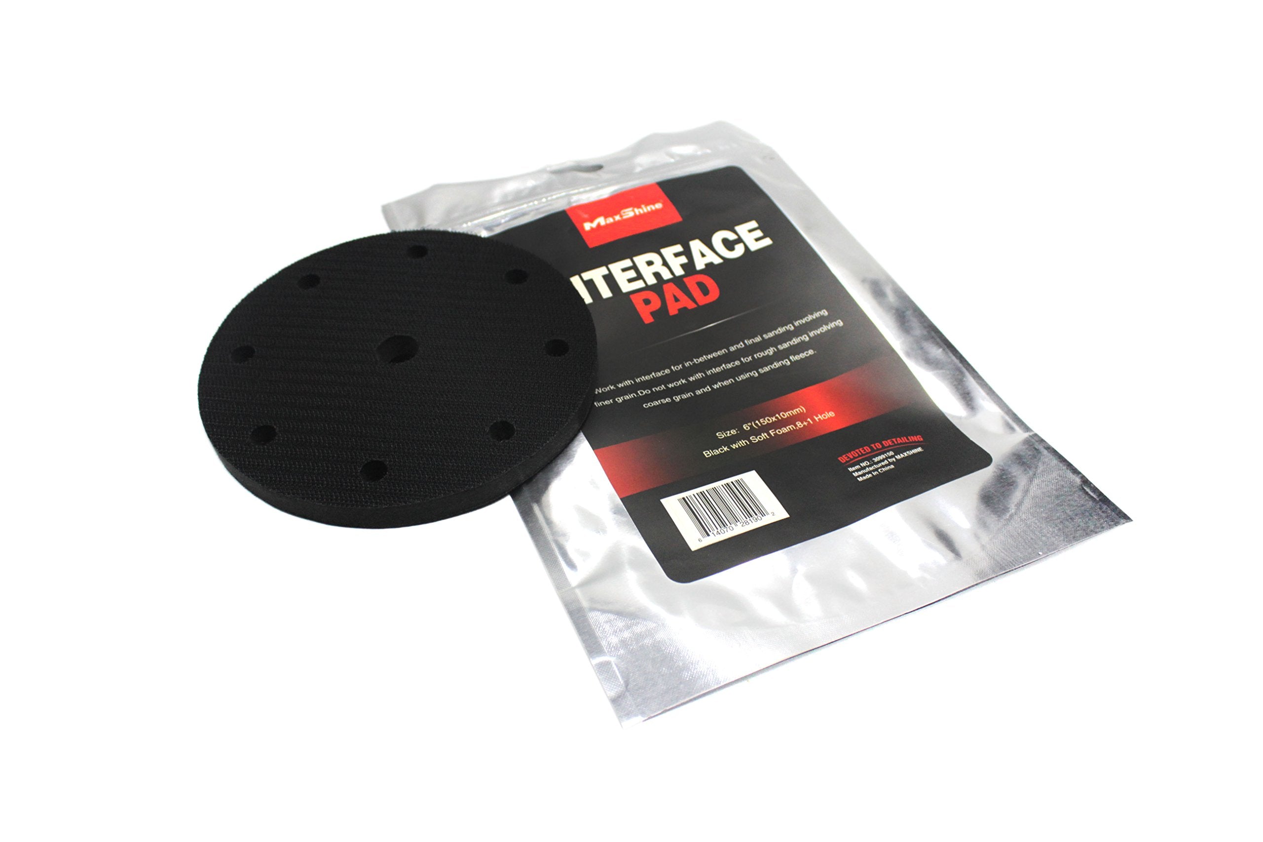 Maxshine Soft Foam Universal Interface Pad – 6" (150mm) Diameter – Extra Cushion for Sanding & Polishing – Hook & Loop Compatible – Enhances Final Finishing & Contour Adaptation