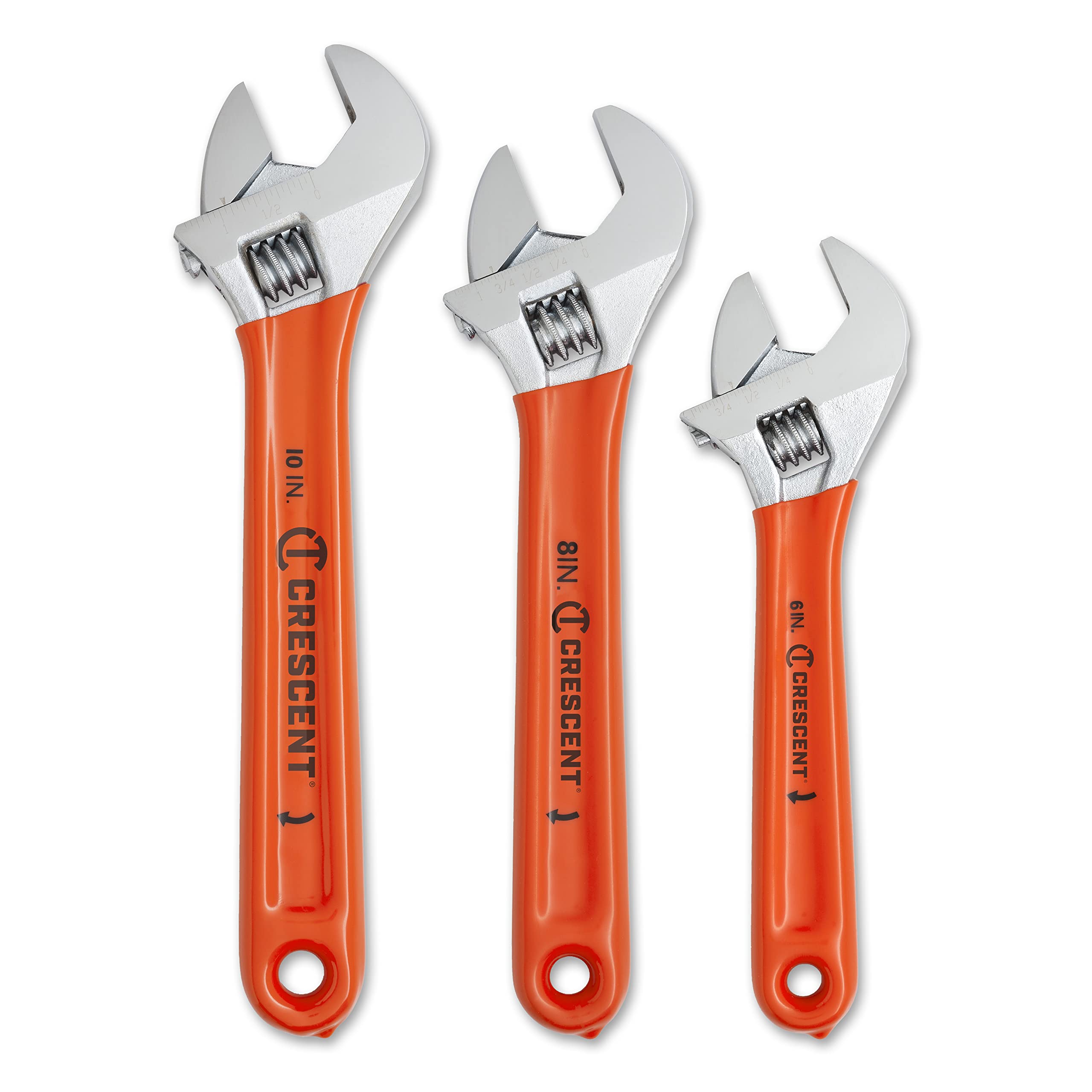 Crescent 3 Piece Wrench Set Adjustable Cushion Grip 6", 8" & 10" - AC26810CV