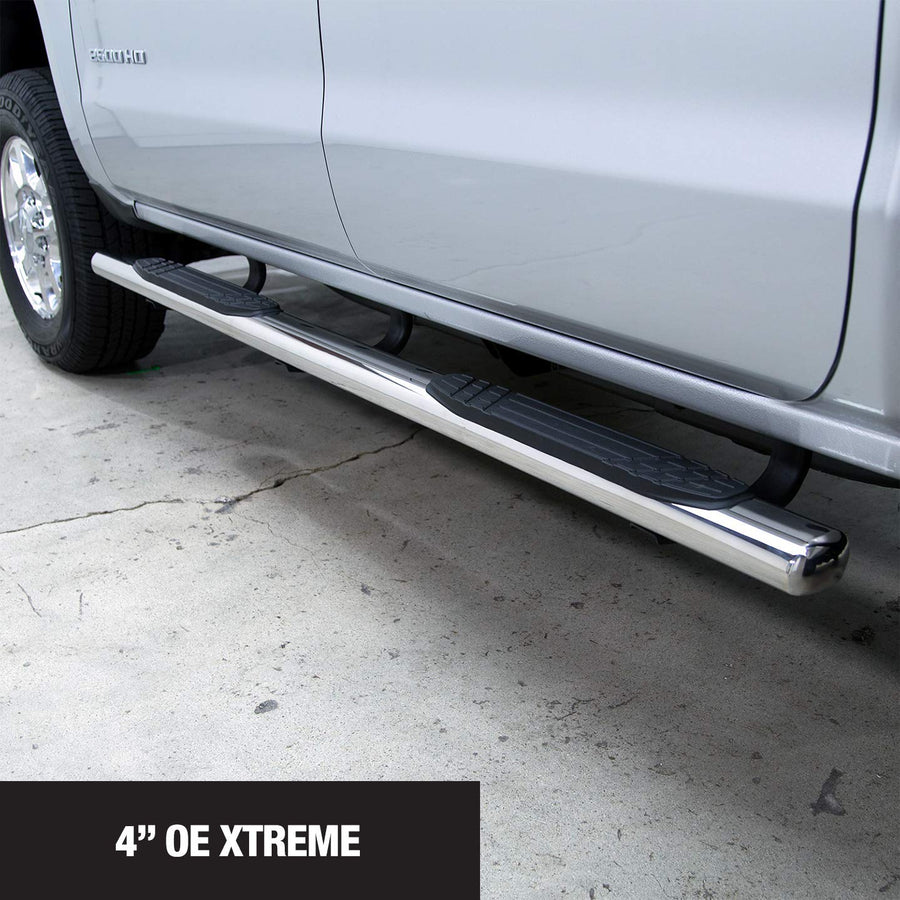 Go Rhino 4" Sidesteps & Brackets OE Xtreme | Stainless Steel, Polished | 684415580PS | Fits 2017-2023 Ford F-250, F-350 Super Duty Super Cab Pickup