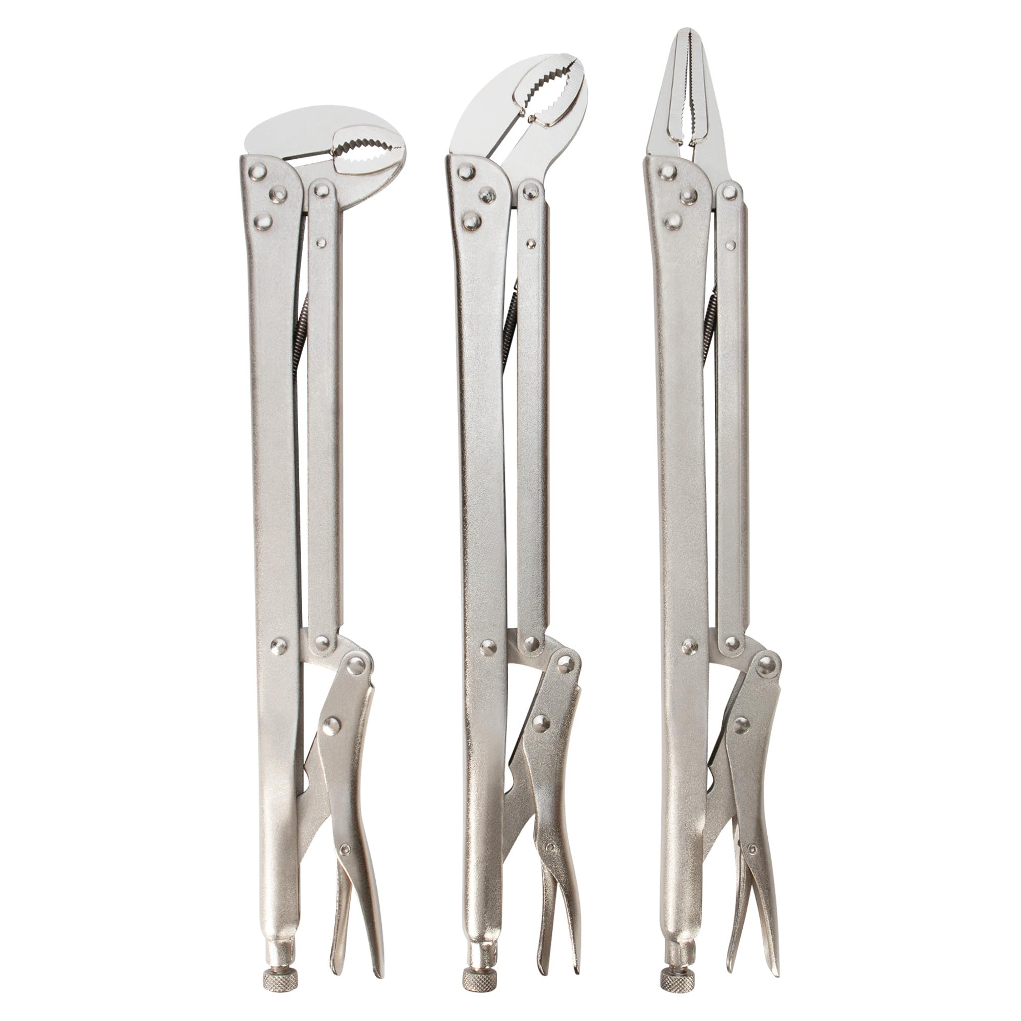 W30711 Performance Tool 15-Inch Extended Reach Plier Set with Corrosion Resistant Finish and Adjustable Thumb Screw