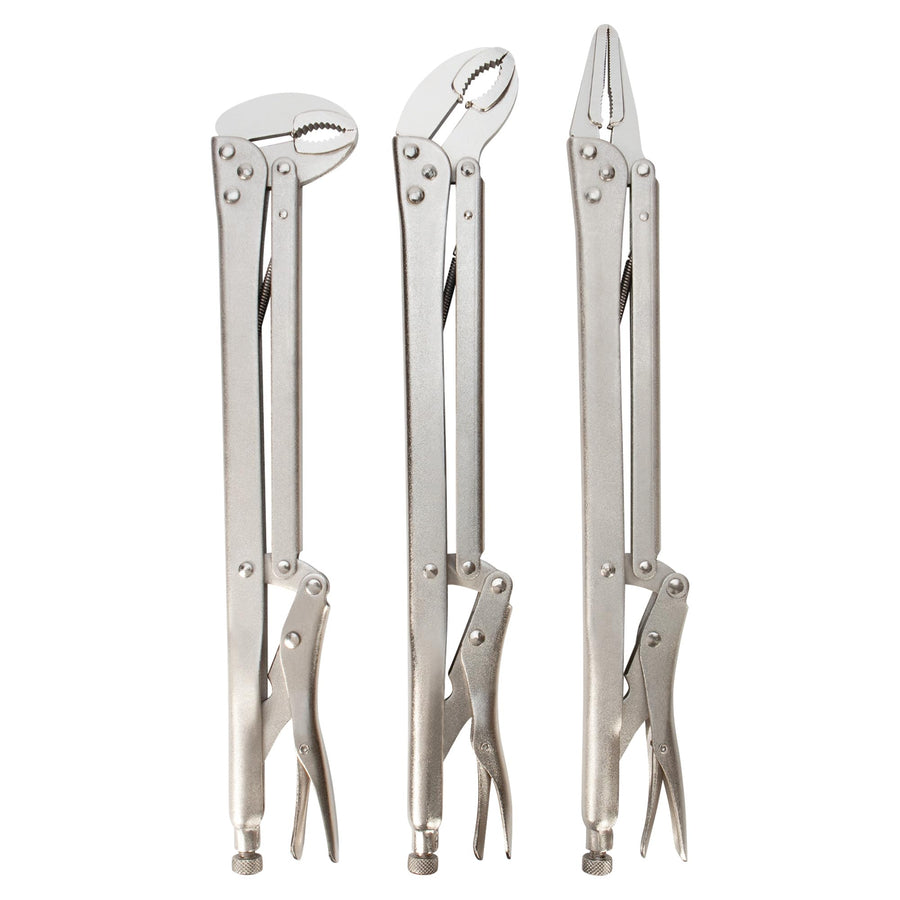 W30711 Performance Tool 15-Inch Extended Reach Plier Set with Corrosion Resistant Finish and Adjustable Thumb Screw