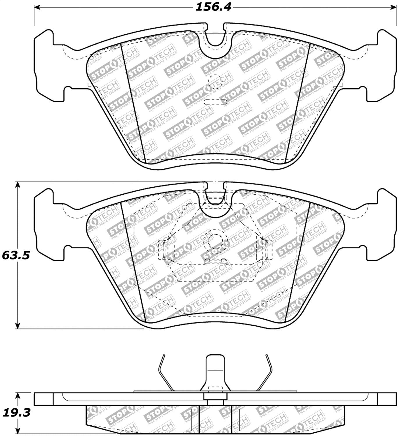 Brake Pads Stoptech 305.03940 with Hardware Street Select