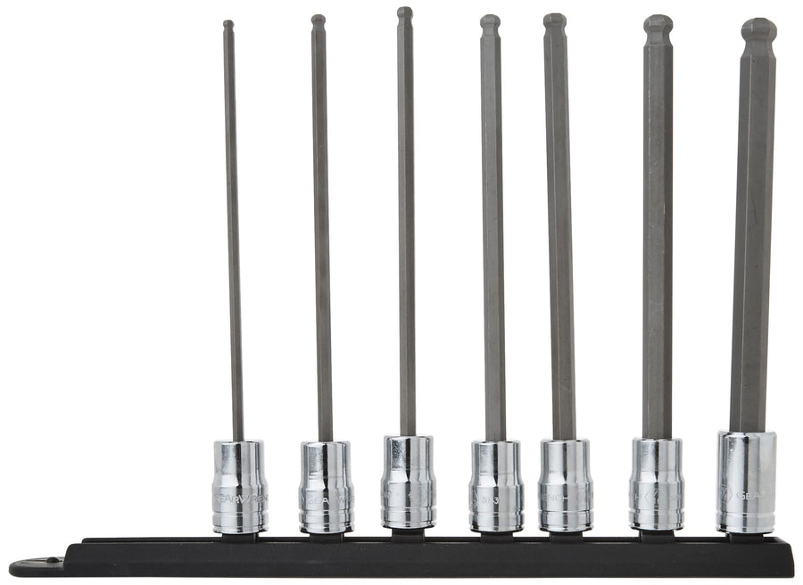 7 Pc. GEARWRENCH 3/8" Drive Long Ball End Hex Bit SAE Socket Set - 80574
