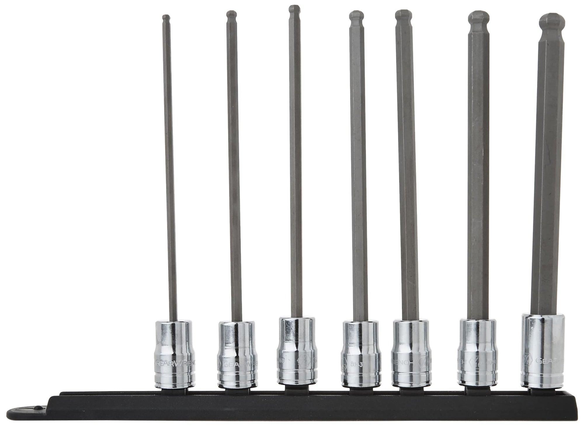 7 Pc. GEARWRENCH 3/8" Drive Long Ball End Hex Bit SAE Socket Set - 80574