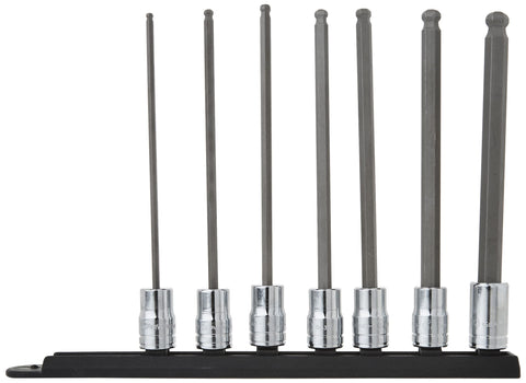 7 Pc. GEARWRENCH 3/8" Drive Long Ball End Hex Bit SAE Socket Set - 80574