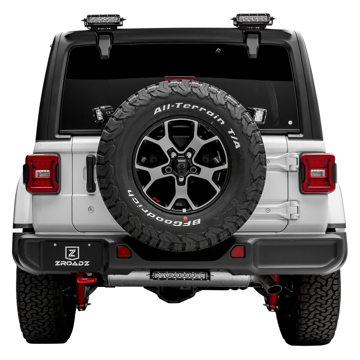 ZROADZ LED Bracket Rear Window - Compatible w/ 2018 - 2022 Jeep JL - to Mount (2) 6 Inch LED Lights - Mild Steel Gloss Black Finish - Bolt-On Easy Installation - PN #Z394941