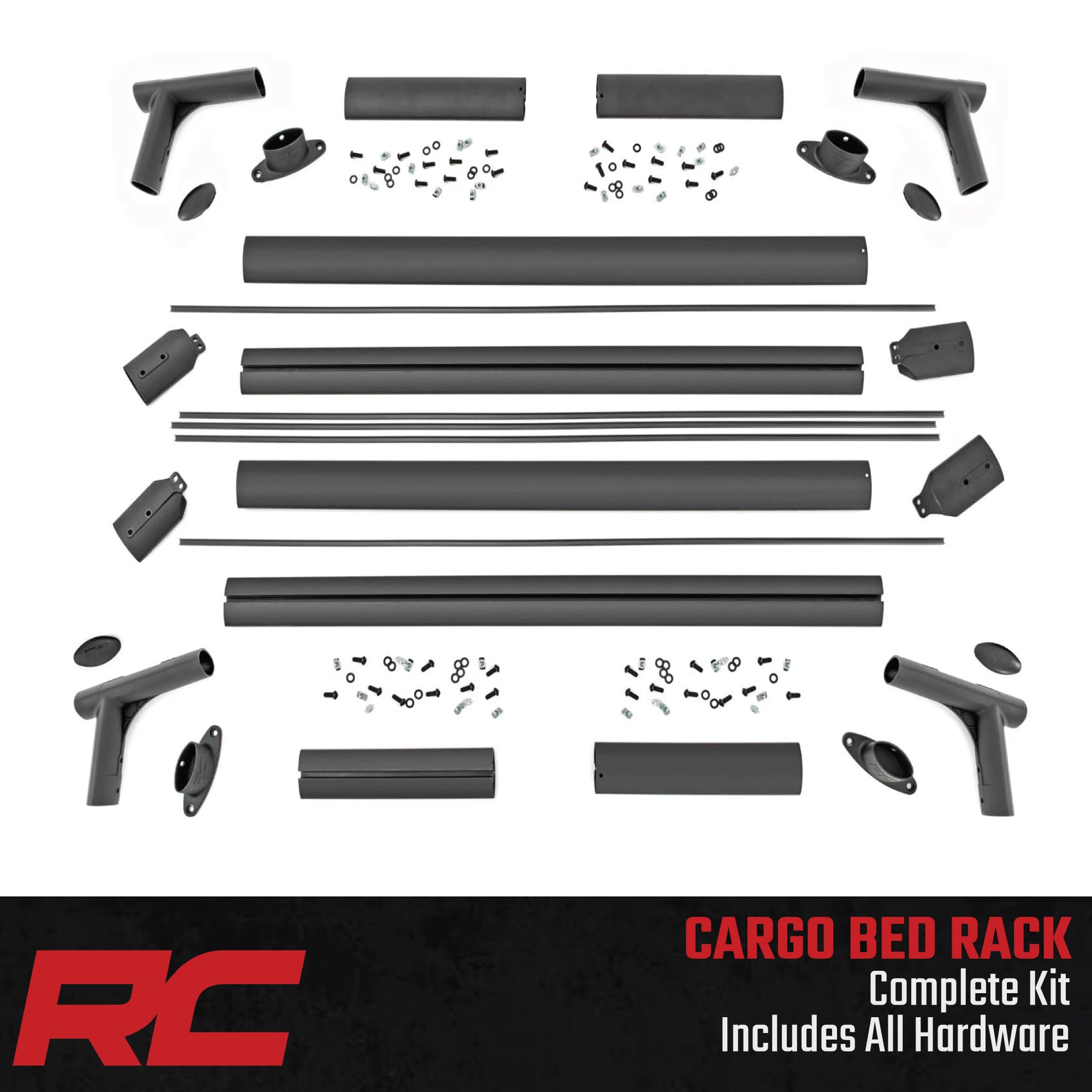 Rough Country Bed Rack Aluminum for 2005-2022 Toyota Tacoma - 73109,Black
