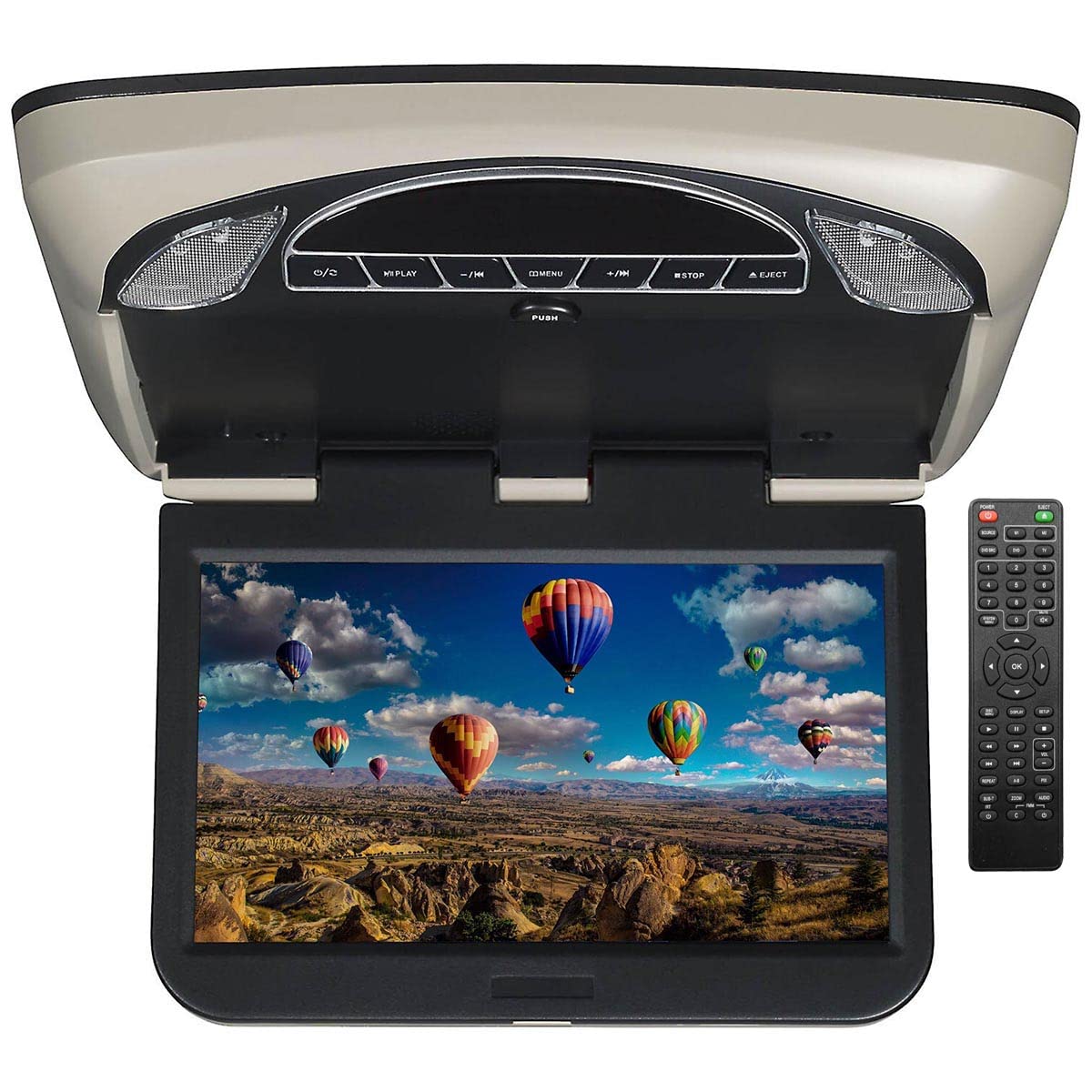 Voxx HD LED Overhead Video Monitor VXMTG1313.3 with Built-in DVD Player and HDMI Input