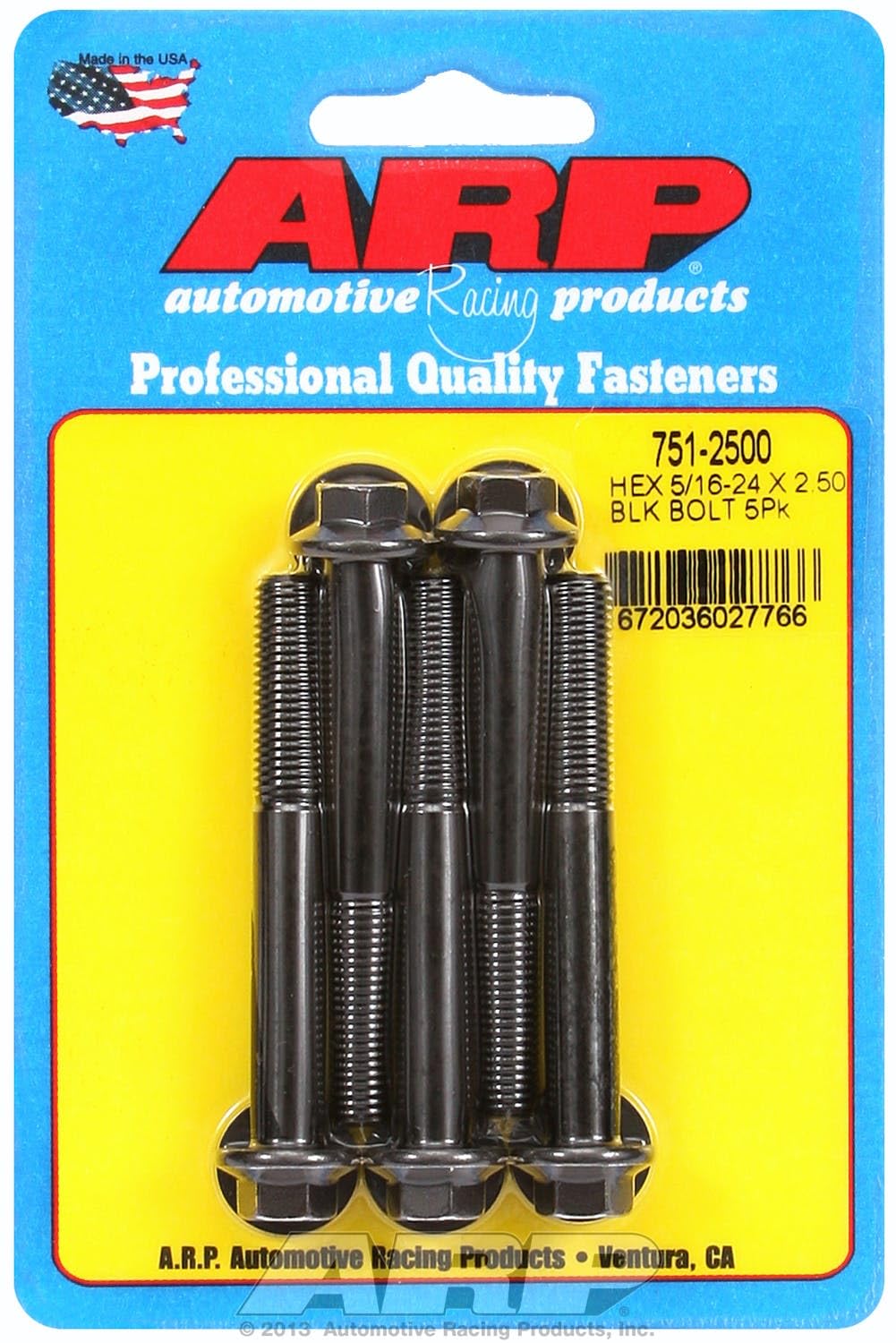 Hex ARP (751-2500) Oxide Bolt, Black