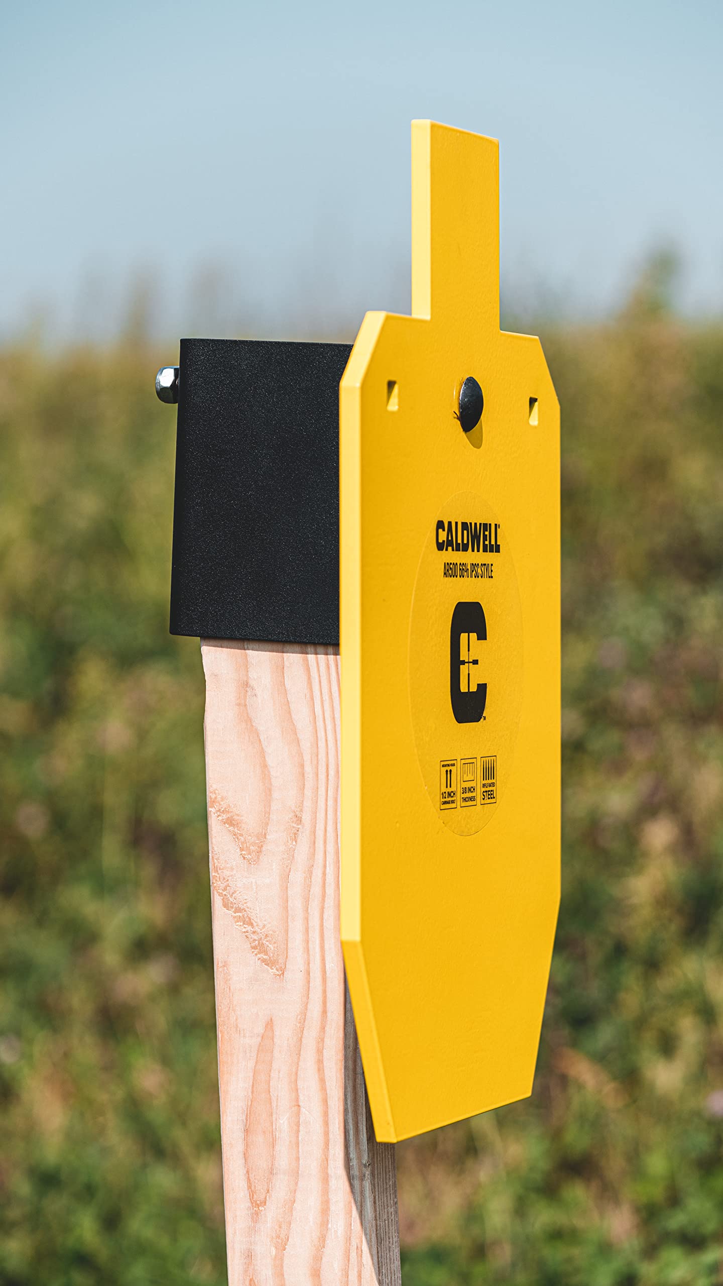 Caldwell AR500 Steel Targets High Caliber 66% IPSC 3/8 Inch Thickness, Rifle Rated for Precision Shooting and Target Practice with Hanging Options (Sold Separately)