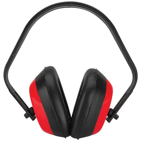 Lightweight Performance Tool 1178 Ear Muffs NRR 25db - Wide Ear Cushions, Deep Ear Cups, Adjustable Fit, Red