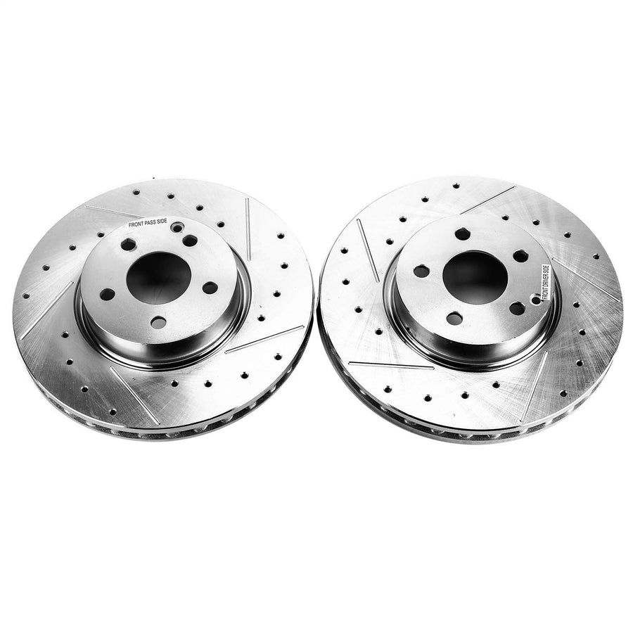 Power Stop Drilled and Slotted EBR1637XPR Front Brake Rotor Pair For A4, A4 Quattro, A4 allroad, A5 Quattro, A5 Sportback, A6 Quattro, Q5, Q5 Sportback [Model Specific]