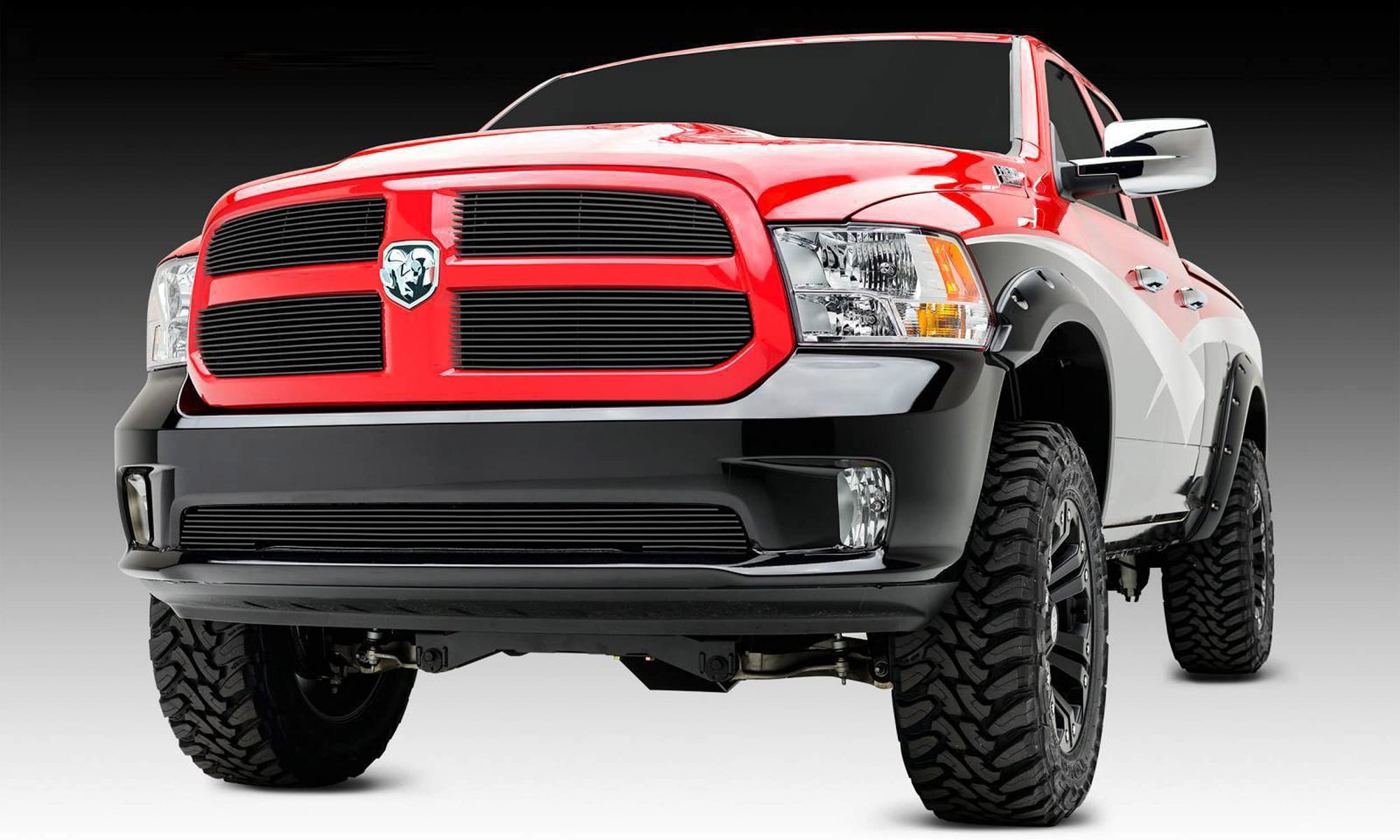 2013-2018 Ram 1500 T-Rex Grilles Billet Grille, Black, 4 Pc, Overlay - PN #21458B